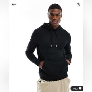 ASOS design men's black hoodie